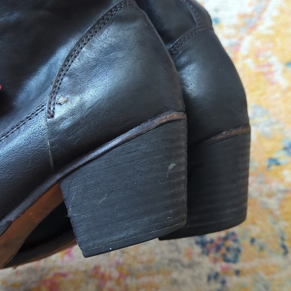 Rag & Bone Mercer II Handmade Goodyear Leather Slouchy Moto Boots Black 38.5 - Picture 14 of 15